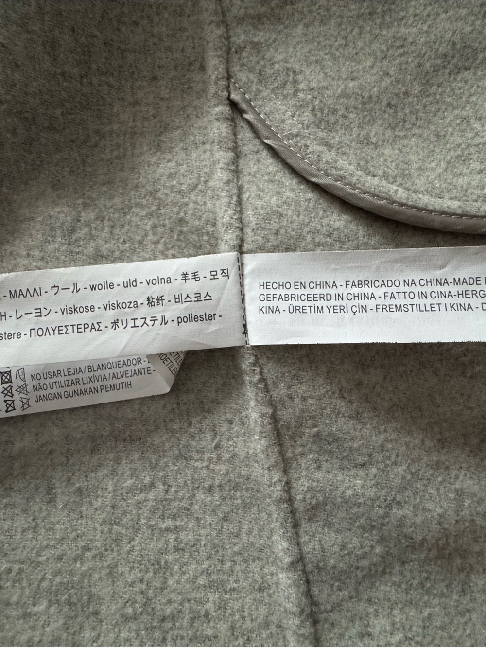 Zara Woman Hand Made Grey Wool Blend Waterfall Wrap Coat XS fit S - Picture 7 of 13